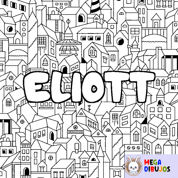 Coloraci&oacute;n del nombre ELIOTT - decorado ciudad