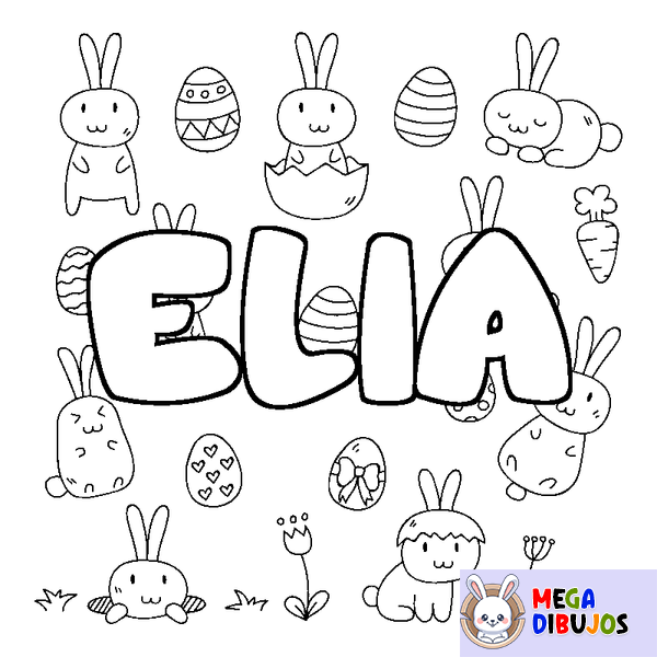 Coloraci&oacute;n del nombre ELIA - decorado Pascua