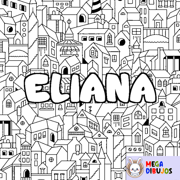 Coloraci&oacute;n del nombre ELIANA - decorado ciudad
