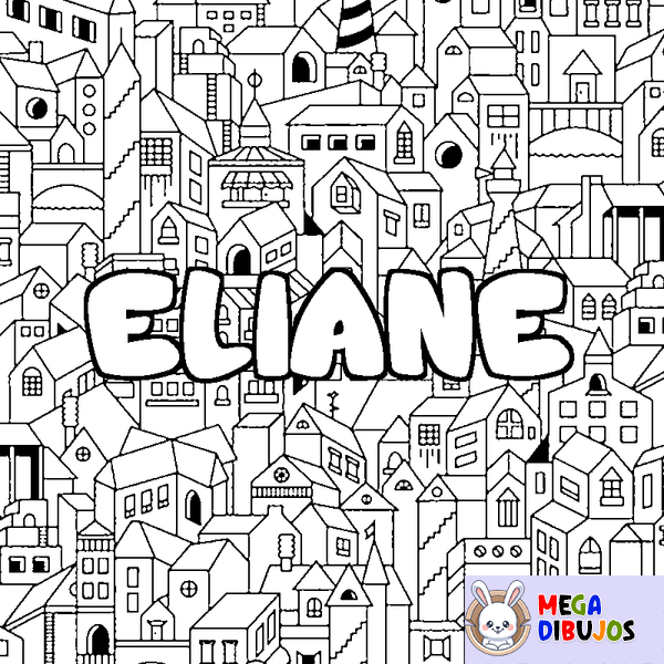 Coloraci&oacute;n del nombre ELIANE - decorado ciudad