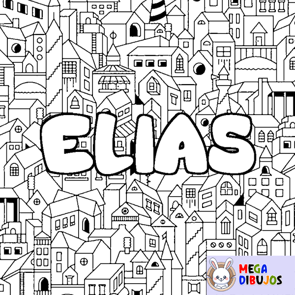Coloraci&oacute;n del nombre ELIAS - decorado ciudad