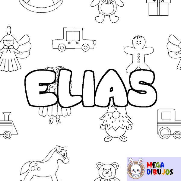 Coloraci&oacute;n del nombre ELIAS - decorado juguetes