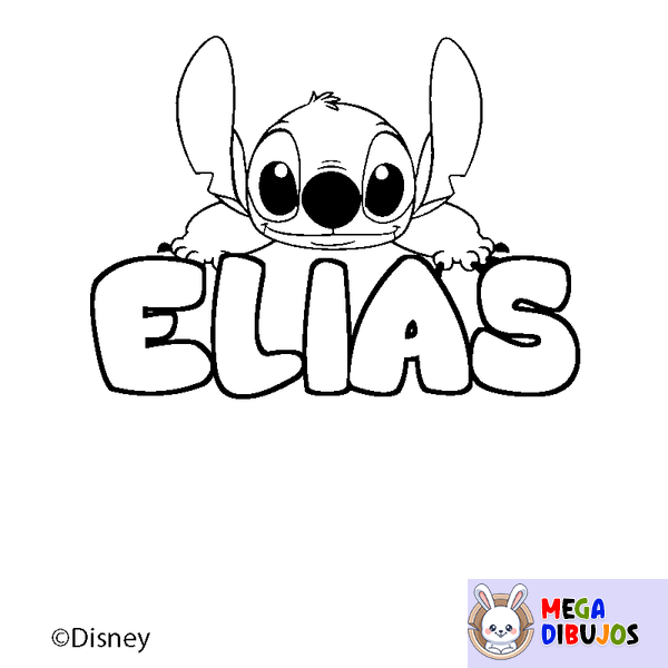 Coloraci&oacute;n del nombre ELIAS - decorado Stitch