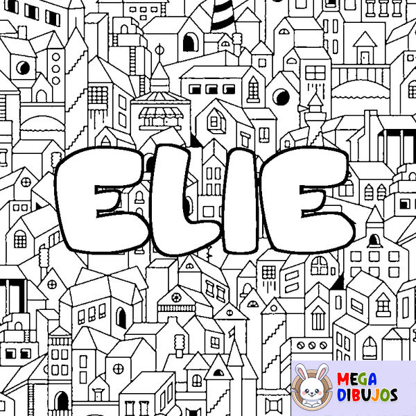 Coloraci&oacute;n del nombre ELIE - decorado ciudad