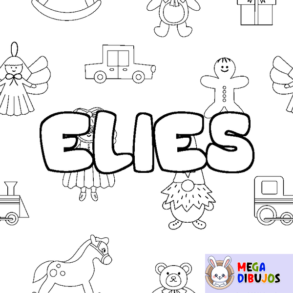 Coloraci&oacute;n del nombre ELIES - decorado juguetes
