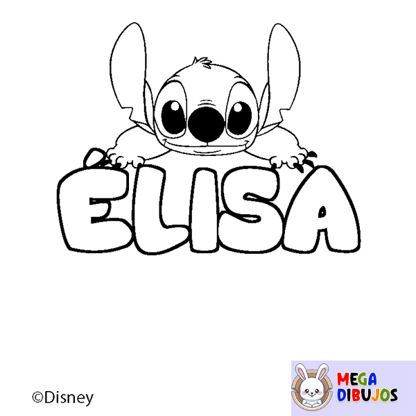 Coloraci&oacute;n del nombre &Eacute;LISA - decorado Stitch