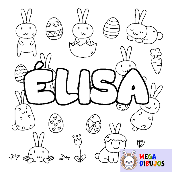 Coloraci&oacute;n del nombre &Eacute;LISA - decorado Pascua