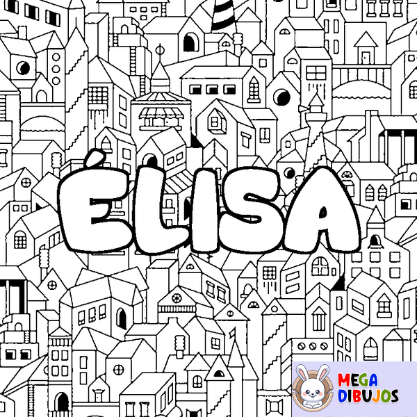 Coloraci&oacute;n del nombre &Eacute;LISA - decorado ciudad