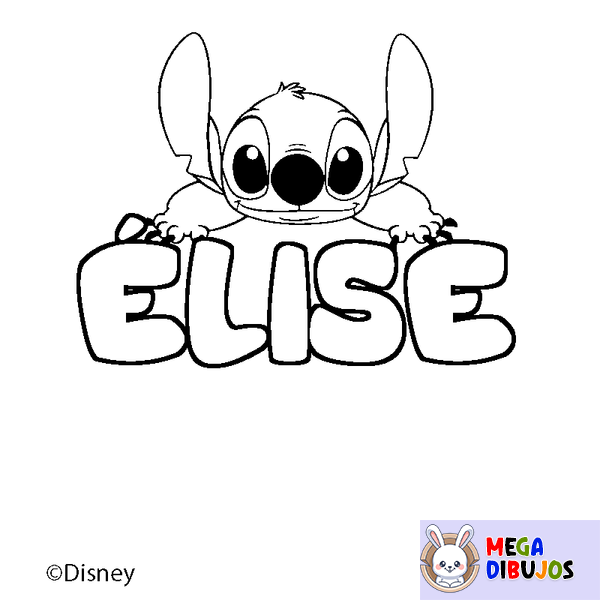 Coloraci&oacute;n del nombre &Eacute;LISE - decorado Stitch