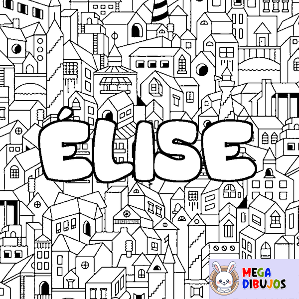 Coloraci&oacute;n del nombre &Eacute;LISE - decorado ciudad