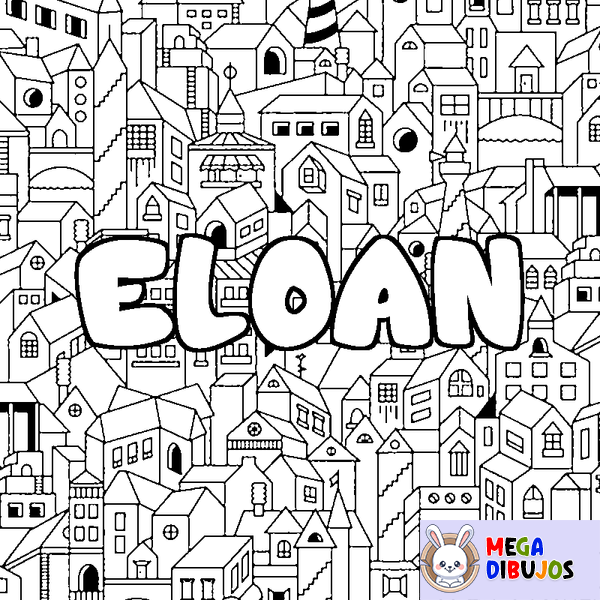 Coloraci&oacute;n del nombre ELOAN - decorado ciudad