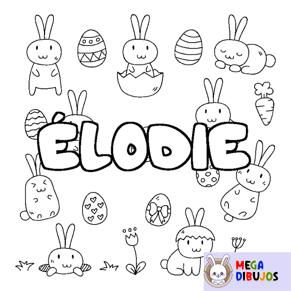 Coloraci&oacute;n del nombre &Eacute;LODIE - decorado Pascua