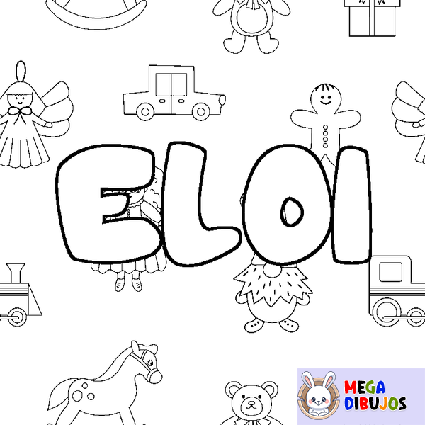 Coloraci&oacute;n del nombre ELOI - decorado juguetes