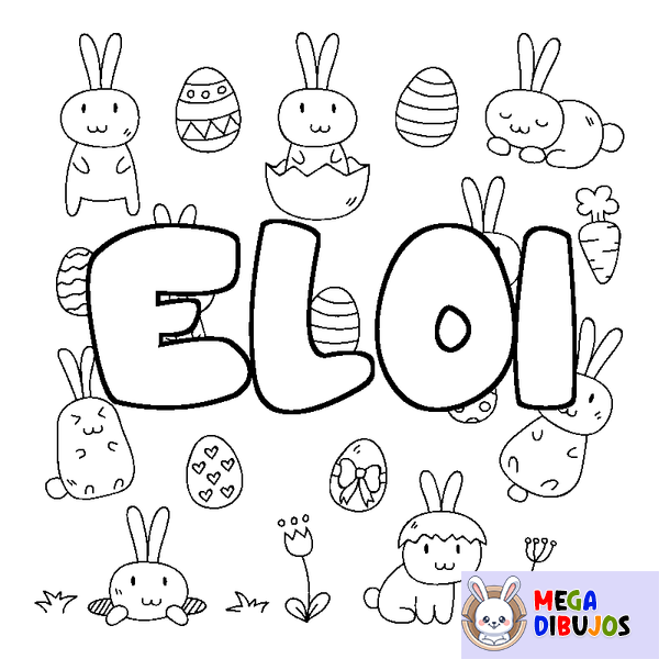 Coloraci&oacute;n del nombre ELOI - decorado Pascua