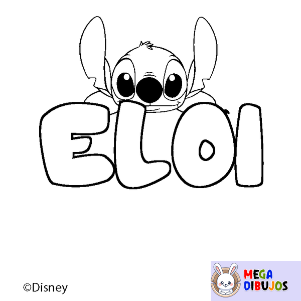 Coloraci&oacute;n del nombre ELOI - decorado Stitch