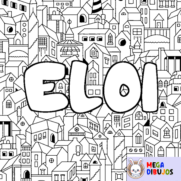 Coloraci&oacute;n del nombre ELOI - decorado ciudad