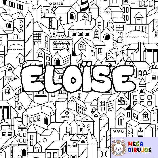 Coloraci&oacute;n del nombre ELO&Iuml;SE - decorado ciudad