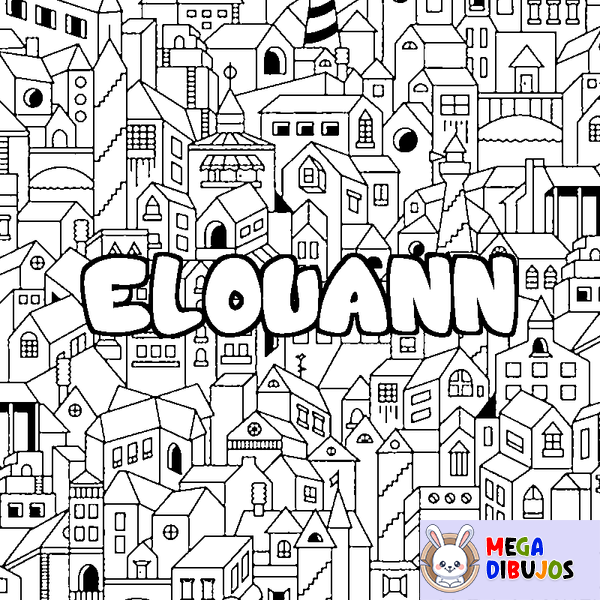 Coloraci&oacute;n del nombre ELOUANN - decorado ciudad