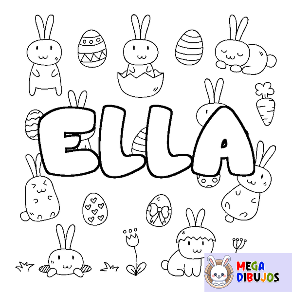 Coloraci&oacute;n del nombre ELLA - decorado Pascua