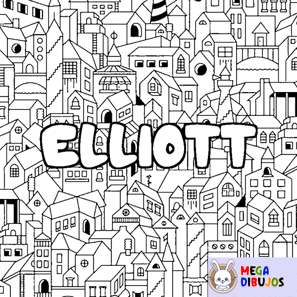 Coloraci&oacute;n del nombre ELLIOTT - decorado ciudad
