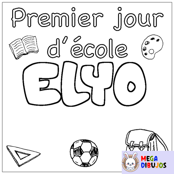 Coloraci&oacute;n del nombre ELYO - decorado primer d&iacute;a de escuela