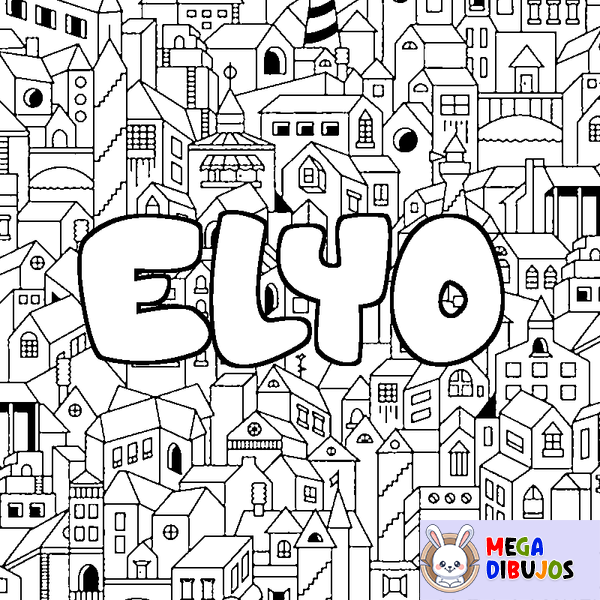 Coloraci&oacute;n del nombre ELYO - decorado ciudad