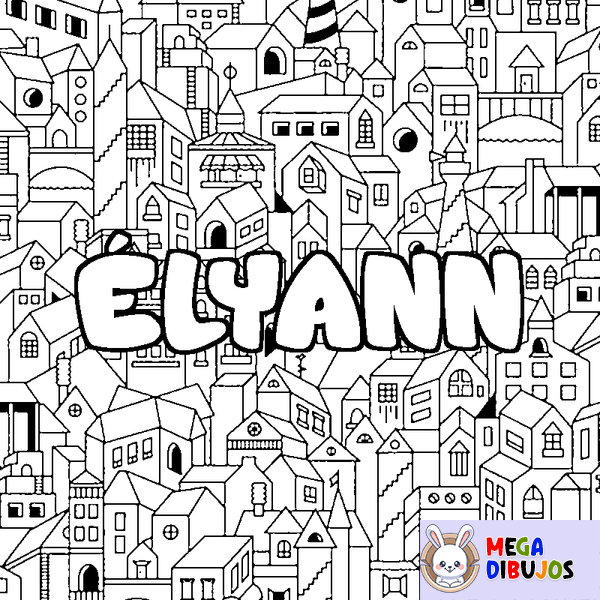 Coloraci&oacute;n del nombre &Eacute;LYANN - decorado ciudad