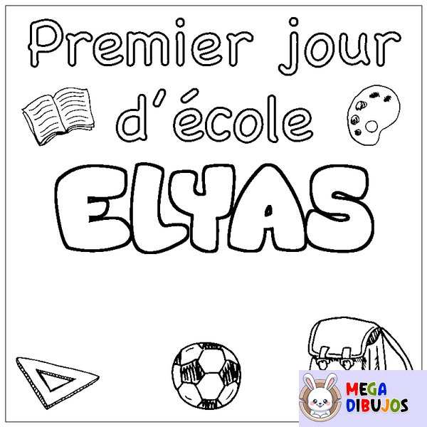 Coloraci&oacute;n del nombre ELYAS - decorado primer d&iacute;a de escuela