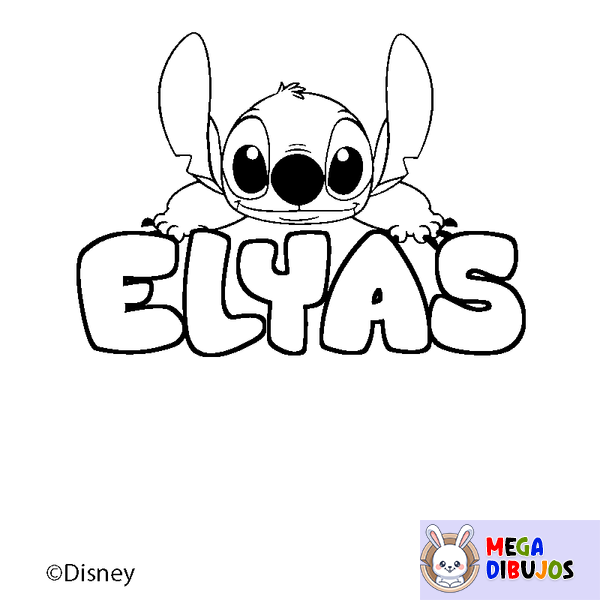 Coloraci&oacute;n del nombre ELYAS - decorado Stitch