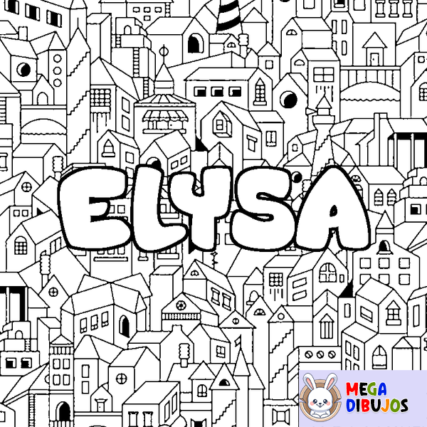 Coloraci&oacute;n del nombre ELYSA - decorado ciudad