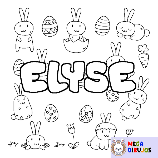 Coloraci&oacute;n del nombre ELYSE - decorado Pascua