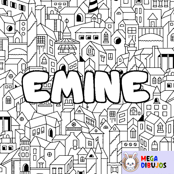 Coloraci&oacute;n del nombre EMINE - decorado ciudad
