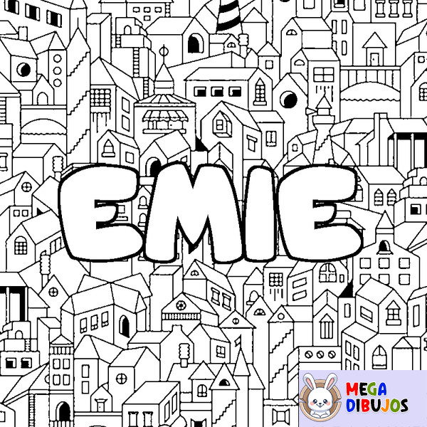 Coloraci&oacute;n del nombre EMIE - decorado ciudad
