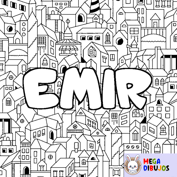 Coloraci&oacute;n del nombre EMIR - decorado ciudad
