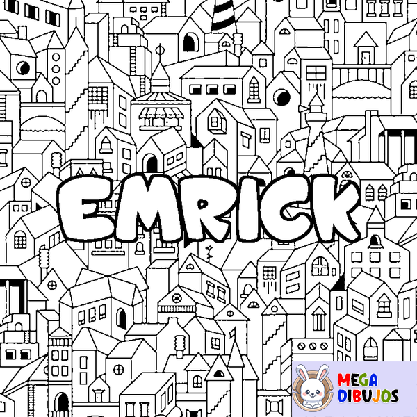 Coloraci&oacute;n del nombre EMRICK - decorado ciudad
