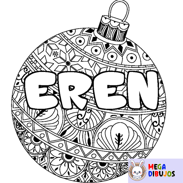 Coloraci&oacute;n del nombre EREN - decorado bola de Navidad