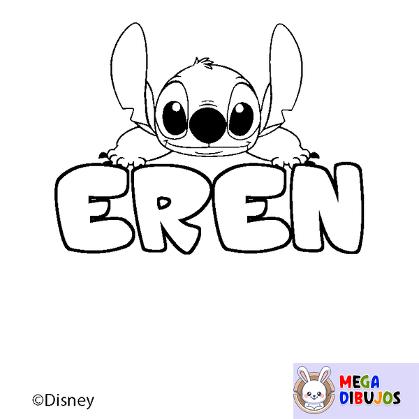 Coloraci&oacute;n del nombre EREN - decorado Stitch