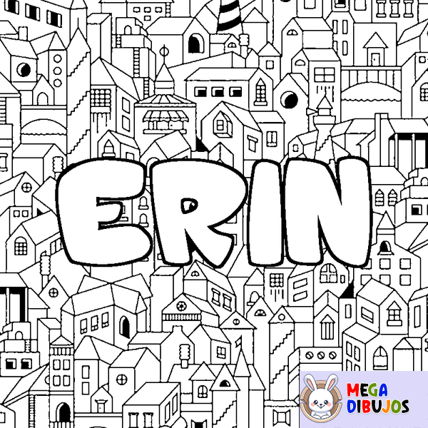 Coloraci&oacute;n del nombre ERIN - decorado ciudad