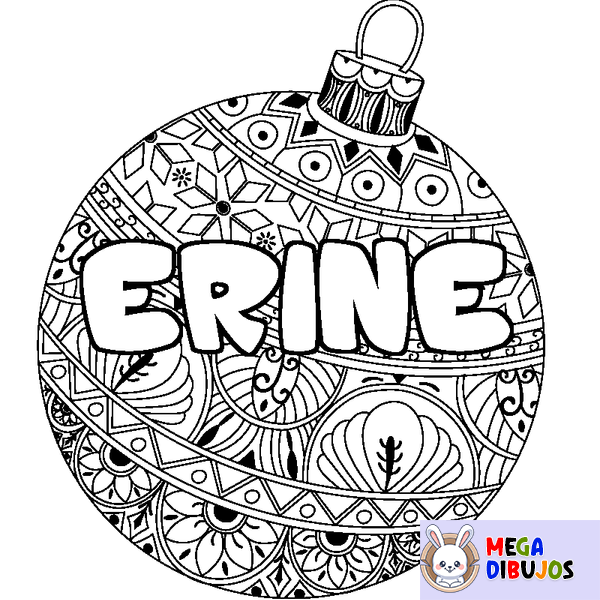 Coloraci&oacute;n del nombre ERINE - decorado bola de Navidad