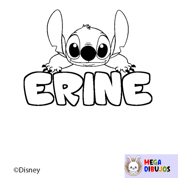 Coloraci&oacute;n del nombre ERINE - decorado Stitch