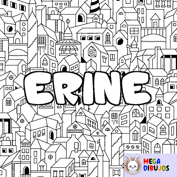 Coloraci&oacute;n del nombre ERINE - decorado ciudad