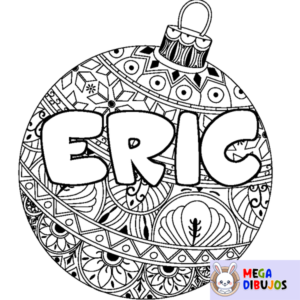 Coloraci&oacute;n del nombre ERIC - decorado bola de Navidad
