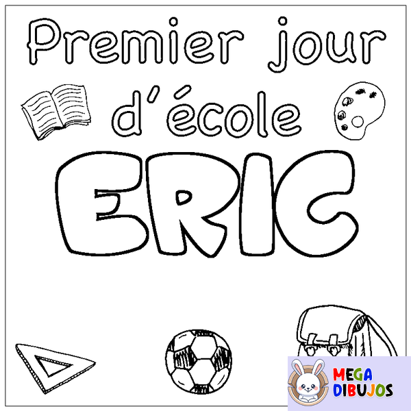 Coloraci&oacute;n del nombre ERIC - decorado primer d&iacute;a de escuela
