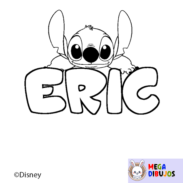 Coloraci&oacute;n del nombre ERIC - decorado Stitch