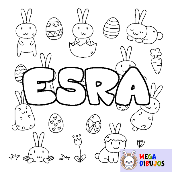 Coloraci&oacute;n del nombre ESRA - decorado Pascua