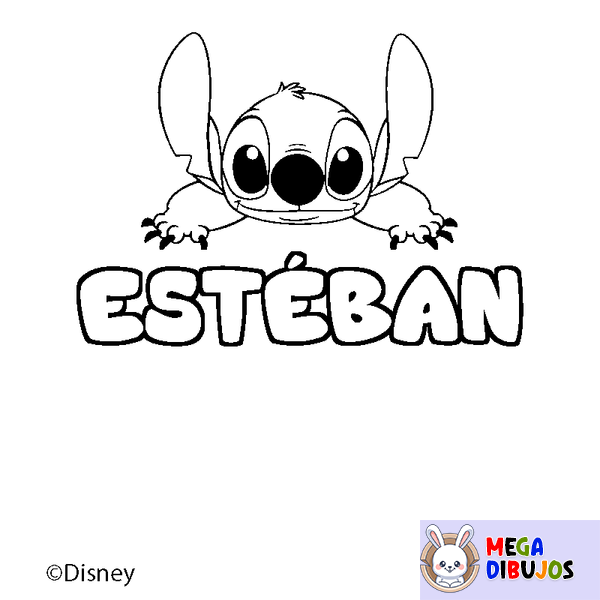 Coloraci&oacute;n del nombre EST&Eacute;BAN - decorado Stitch