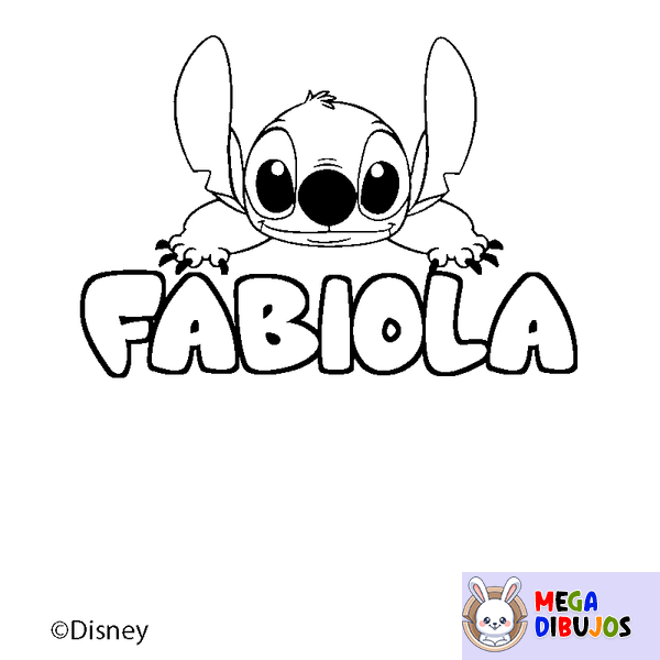 Coloraci&oacute;n del nombre FABIOLA - decorado Stitch