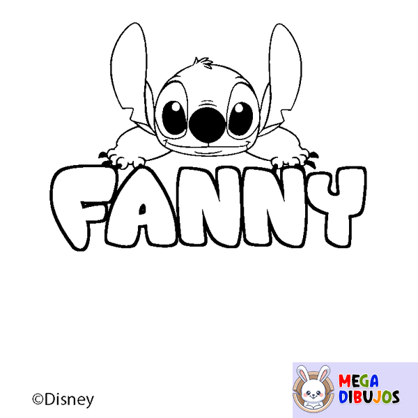 Coloraci&oacute;n del nombre FANNY - decorado Stitch