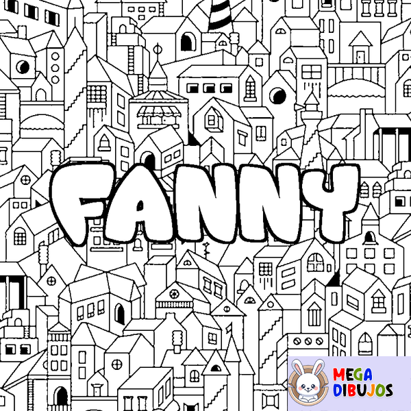 Coloraci&oacute;n del nombre FANNY - decorado ciudad