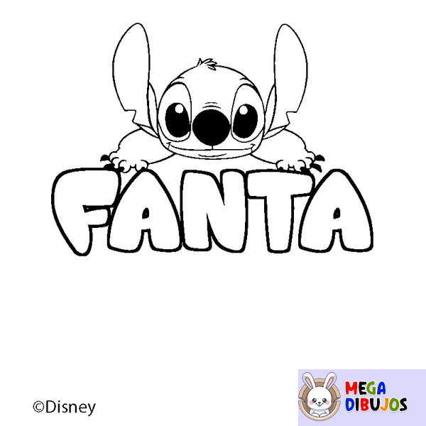 Coloraci&oacute;n del nombre FANTA - decorado Stitch